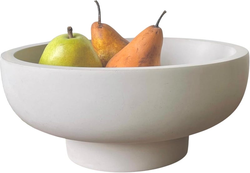 OAOKA Concrete Fruit Bowl for Kitchen Counter - Large Decorative Bowls for Home Decor - Modern Key Bowl for Entryway Table - Pedestal Bowl for Keys - Image 1